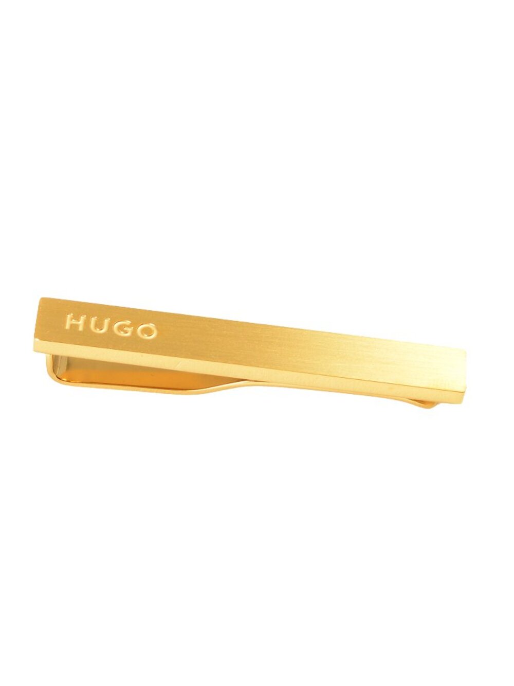 Hugo Boss "E-Classic2-Tie" Gold Color 100% Stainless Steel Logo Tie Bar